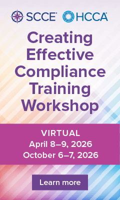 Register for SCCE's Creating Effective Compliance Training