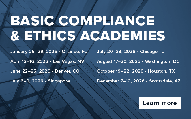 Join SCCE for a 2026 Basic Compliance & Ethics Academy! 