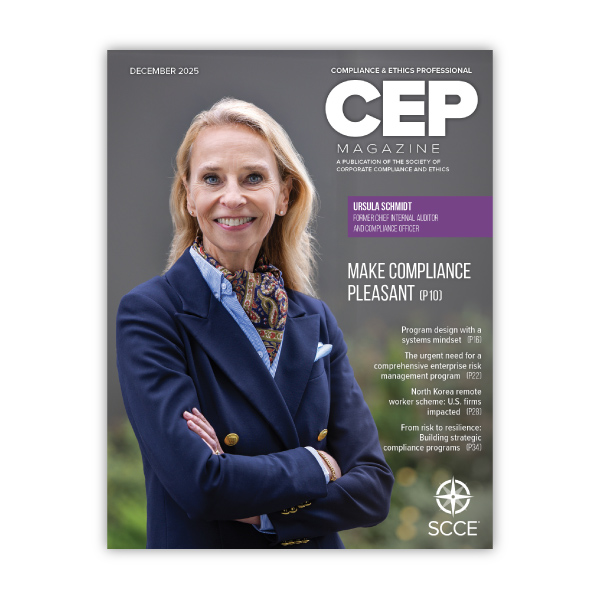 December 2025 CEP Magazine is now available! | Read it now 