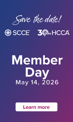 Save the date! SCCE & HCCA Member Day May 14, 2026 | Learn more