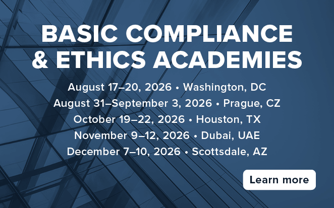 Basic Compliance & Ethics Academies | Various Dates and Locations | Learn more