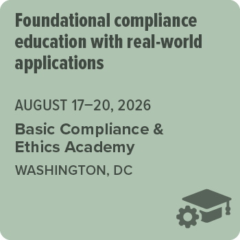 Join SCCE for a Basic Compliance & Ethics Academy!
